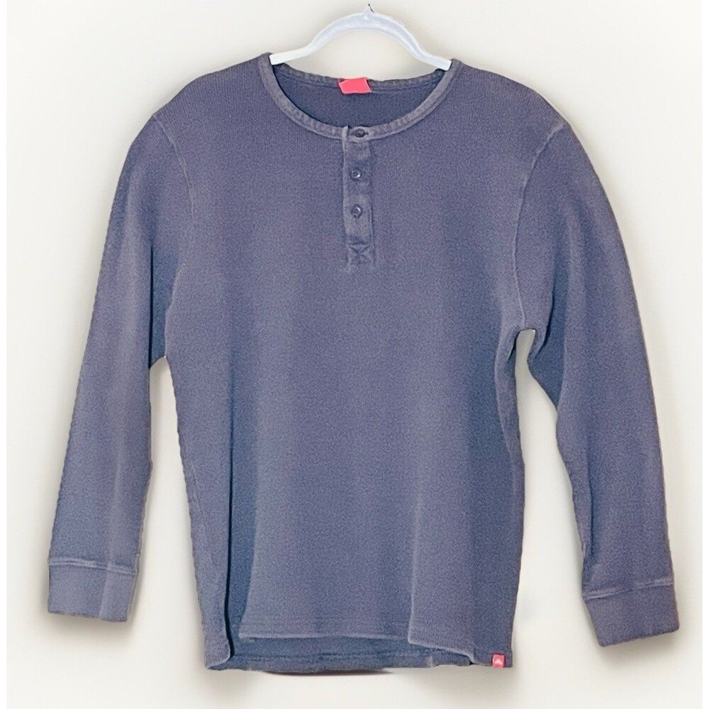 EMS Eastern Mountain Sports Henley Shirt XL Gray Long Sleeve Thermal Work Gorp